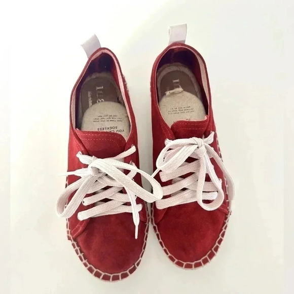 Maypol Handmade in Spain Crimson Red Soft Suede Lace Up Espadrille Size 36 - Picture 3 of 15